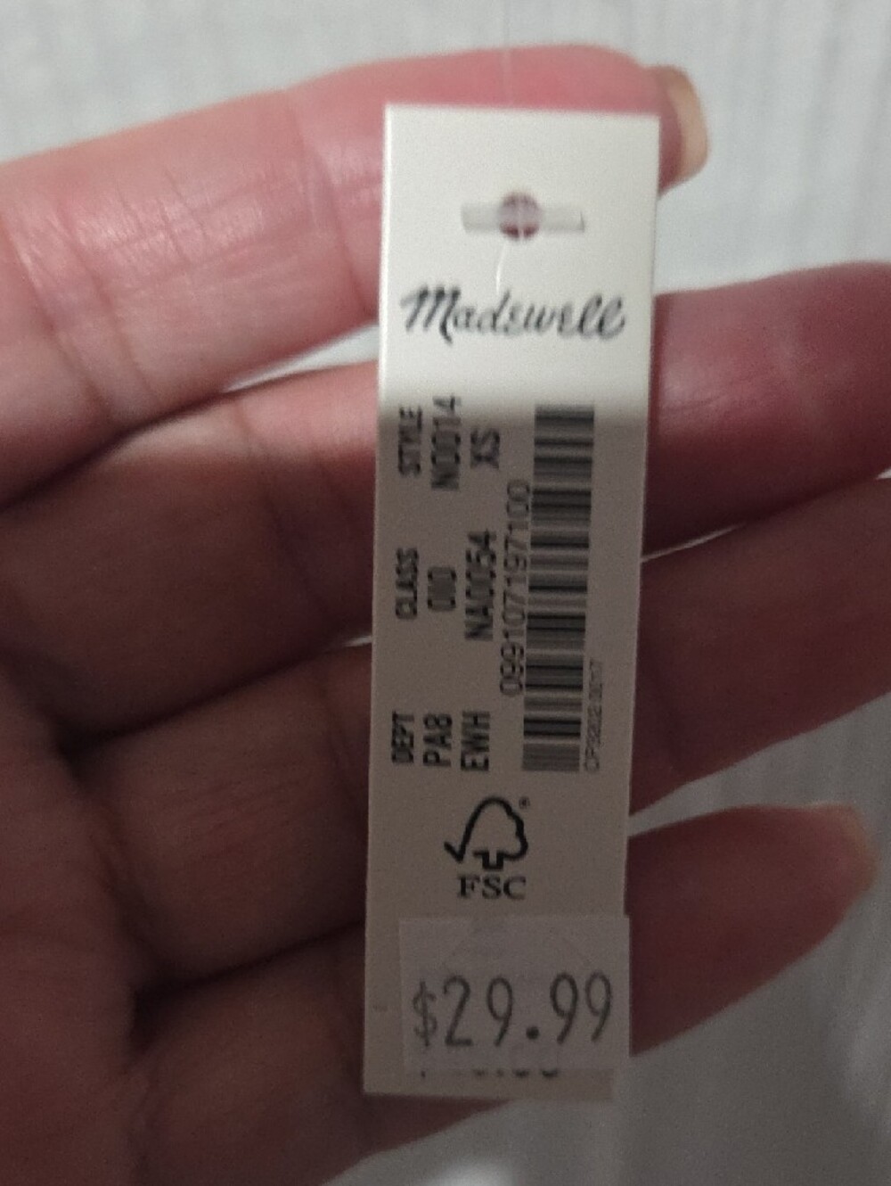 Madewell White Ribbed Crewneck Long Sleeve Tee NWT - Picture 3 of 4